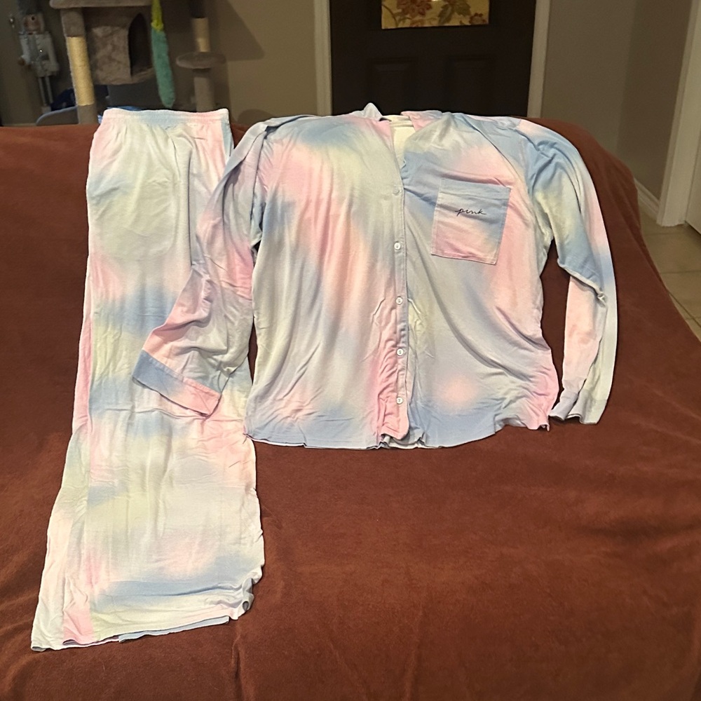 Victoria's Secret Pastel Tie-Dye Pajama Set